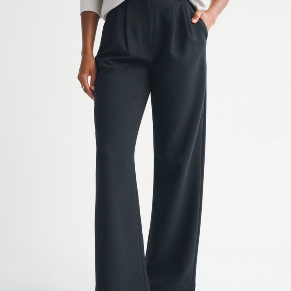 Abercrombie & Fitch Curve Love A&F Sloane Tailored Wide Leg Pant